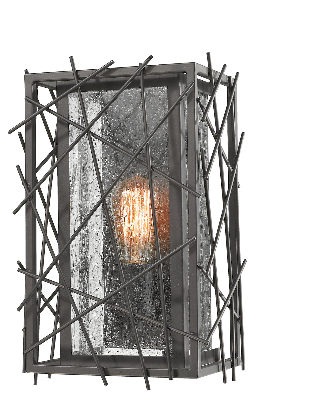 Bronze  Single Light 9in Wide Wall Sconce with Seedy Glass Shade by Z-Lite