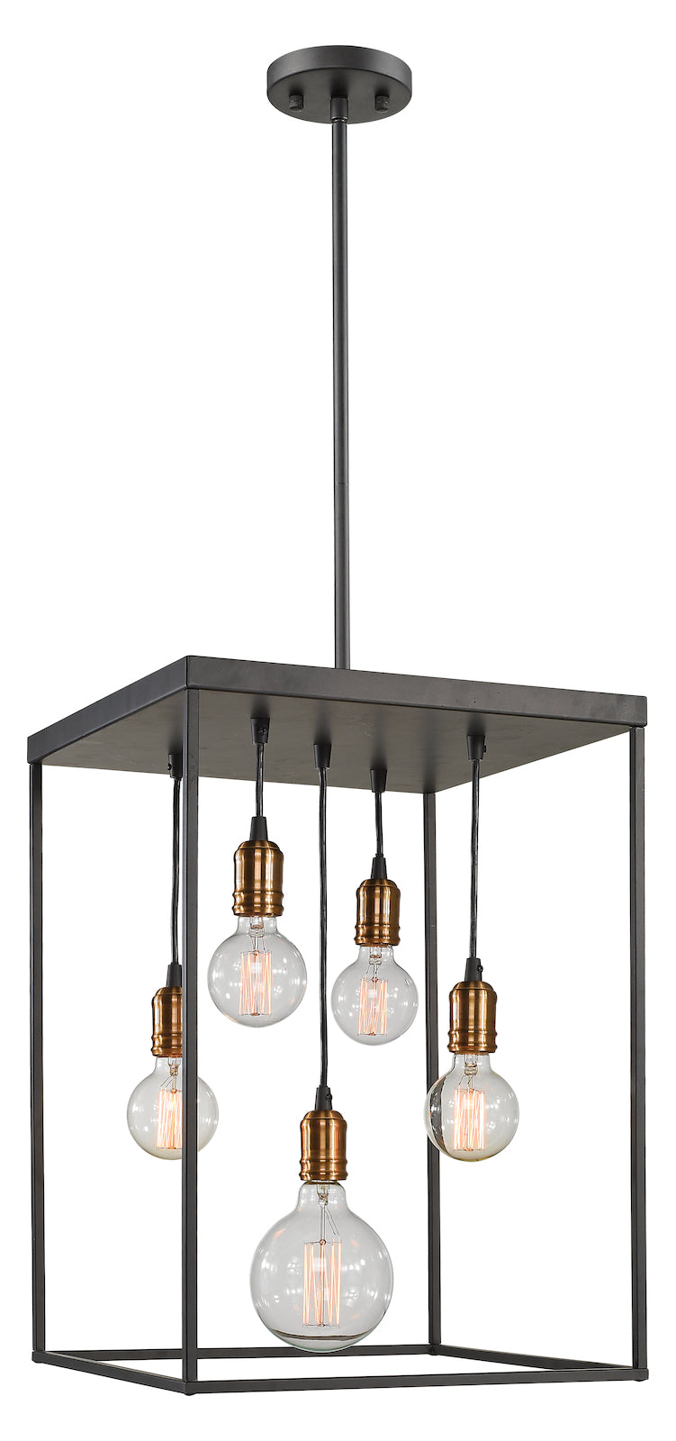 5 Light 16in Wide Single Tier Chandelier with Vintage Edison Bulbs by Z-Lite