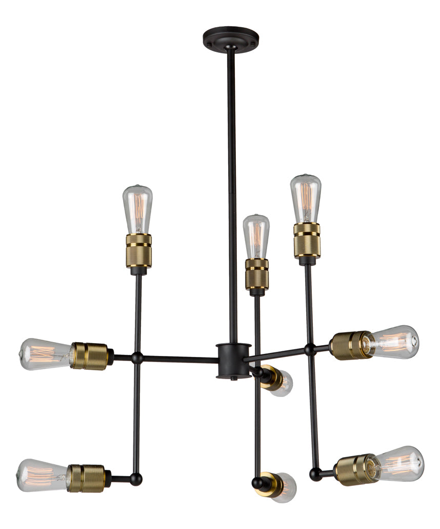 9 Light  Vintage Brass Chandelier by Artcraft