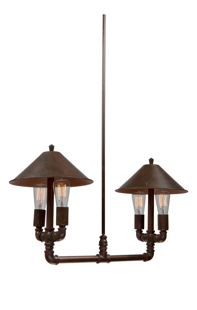 4 Light  Brown  & Rust Chandelier by Artcraft