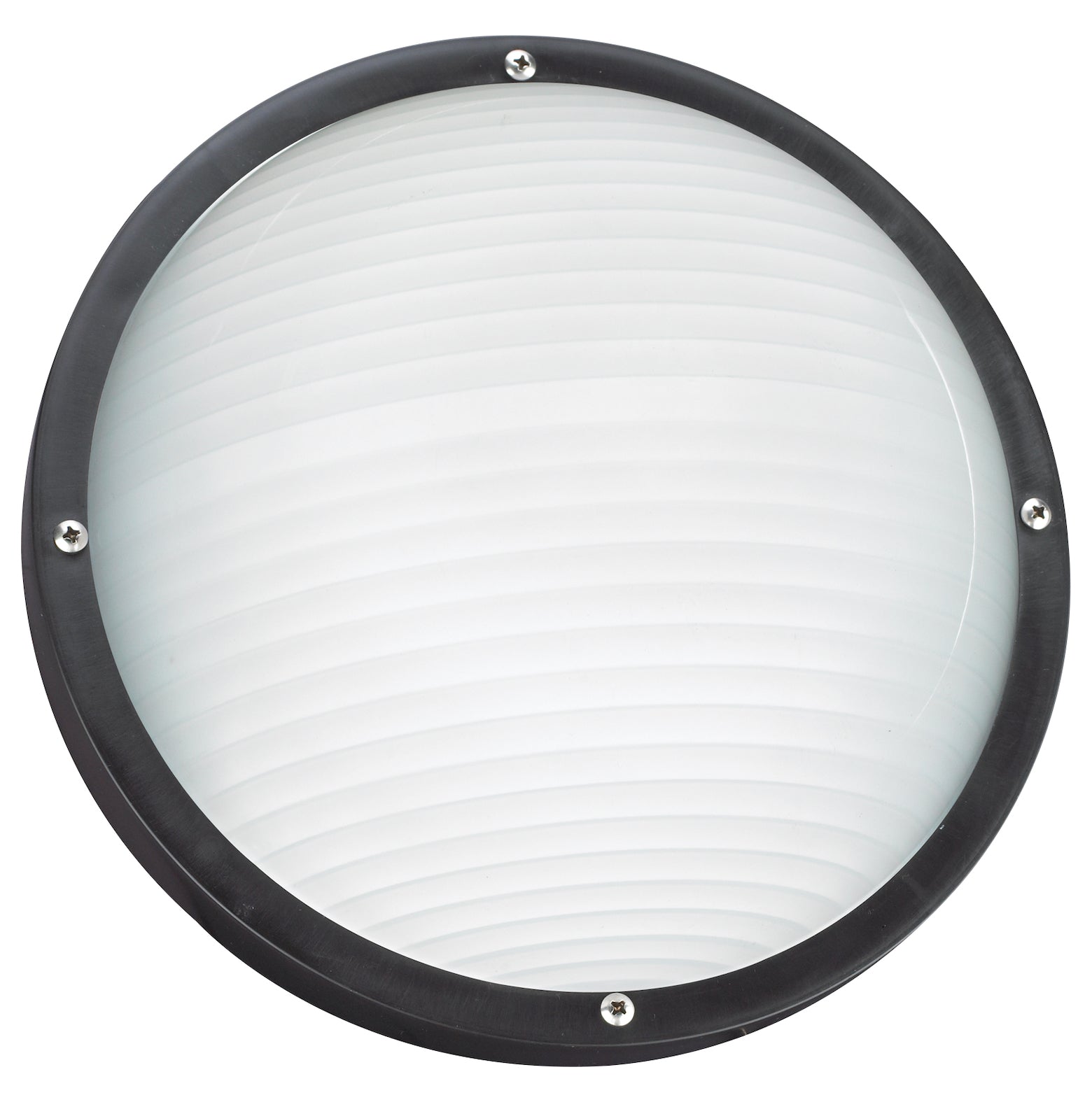 One Light Outdoor Bulkhead Wall/Ceiling Fixture In Black Finish With Frosted Dif by Generation Lighting
