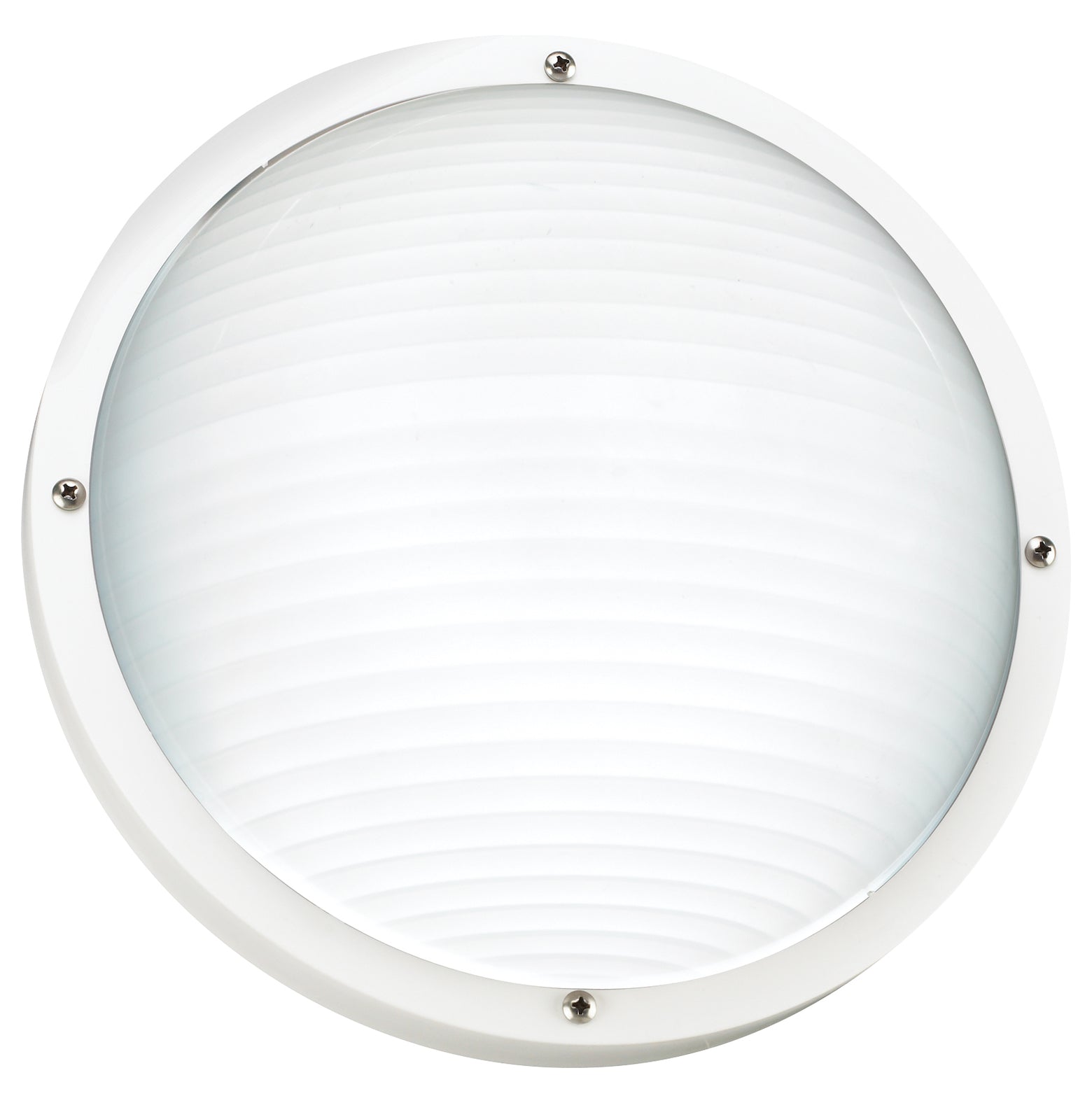 One Outdoor Light Bulkhead Wall/Ceiling Fixture In White Finish With Frosted Dif by Generation Lighting