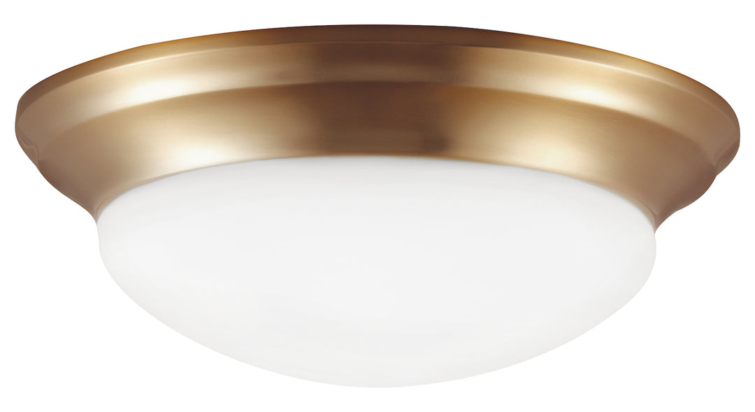 Two Light Flush Mount Fixture In Satin Bronze Finish With Satin Etched Glas by Generation Lighting