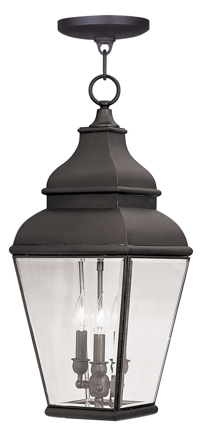 3 Light Bronze Outdoor Chain Lantern by Livex Lighting