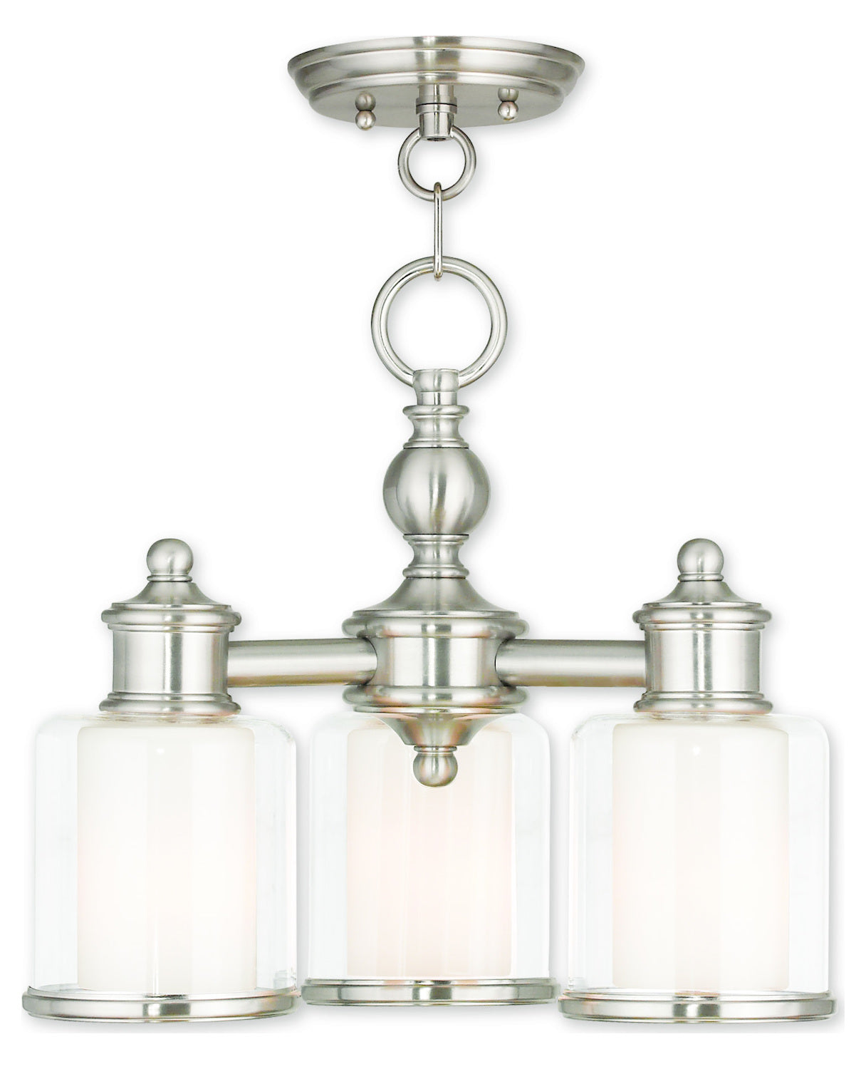 Brushed Nickel Convertible Mini Chandelier/Ceiling Mount by Livex Lighting