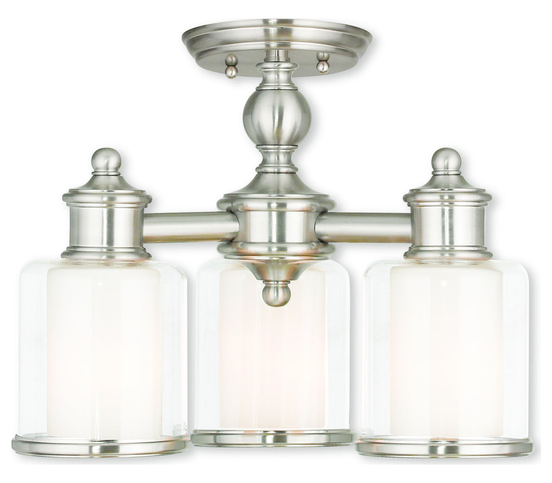 Brushed Nickel Convertible Mini Chandelier/Ceiling Mount