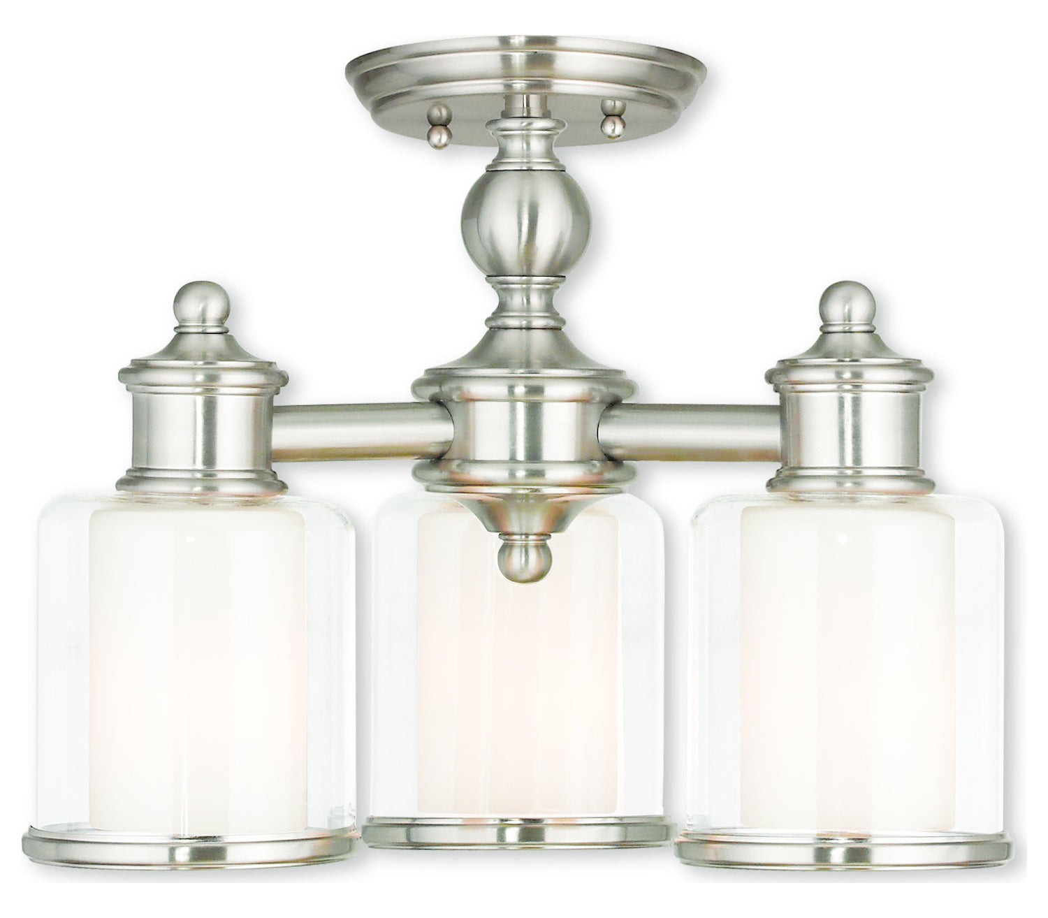 Brushed Nickel Convertible Mini Chandelier/Ceiling Mount