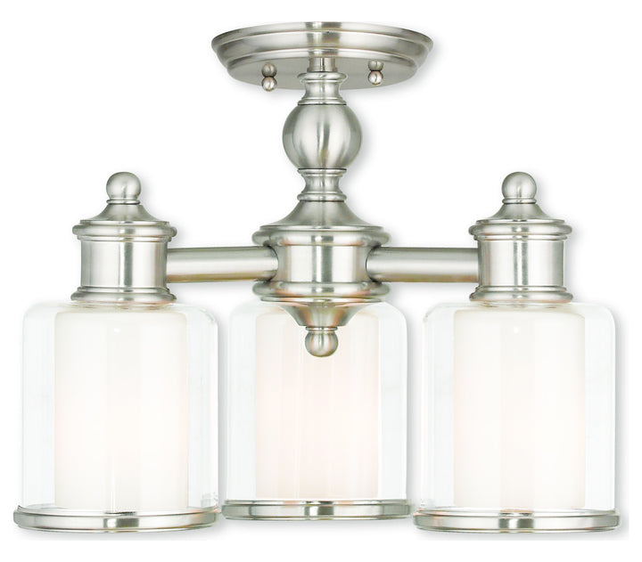 Brushed Nickel Convertible Mini Chandelier/Ceiling Mount