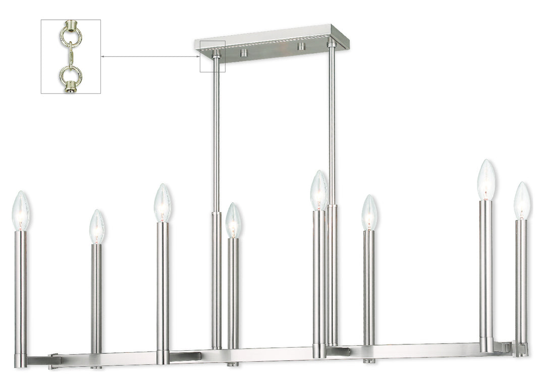 Brushed Nickel Linear Chandelier by Livex Lighting