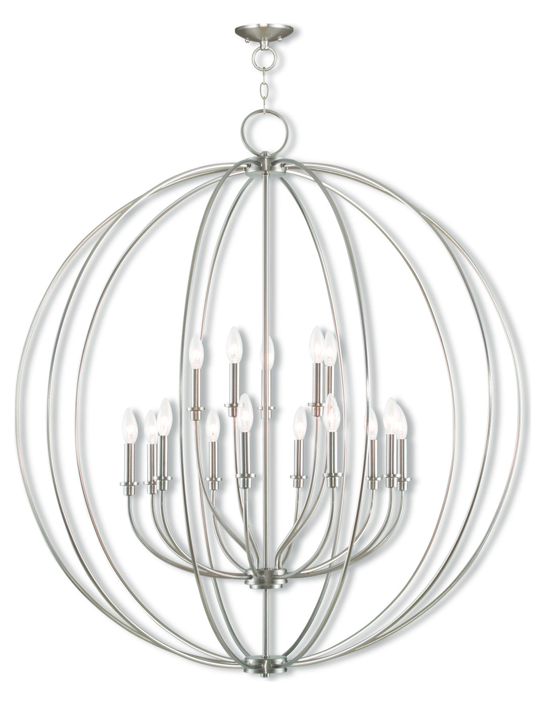 Brushed Nickel Foyer Chandelier by Livex Lighting