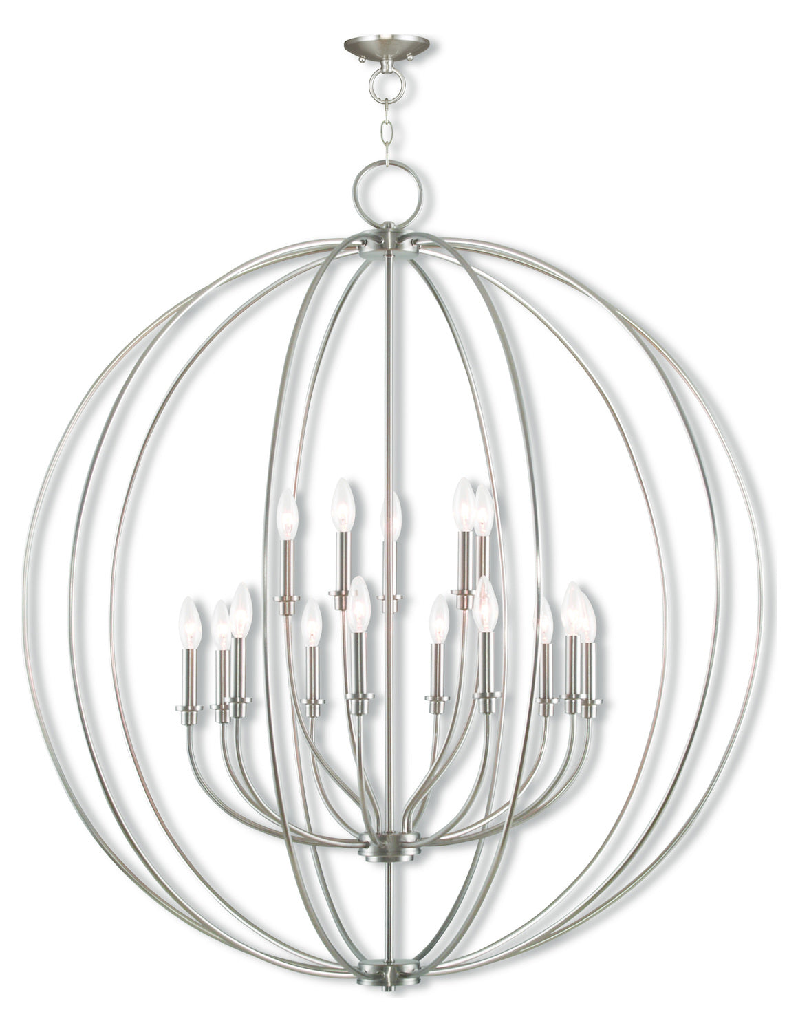 Brushed Nickel Foyer Chandelier by Livex Lighting
