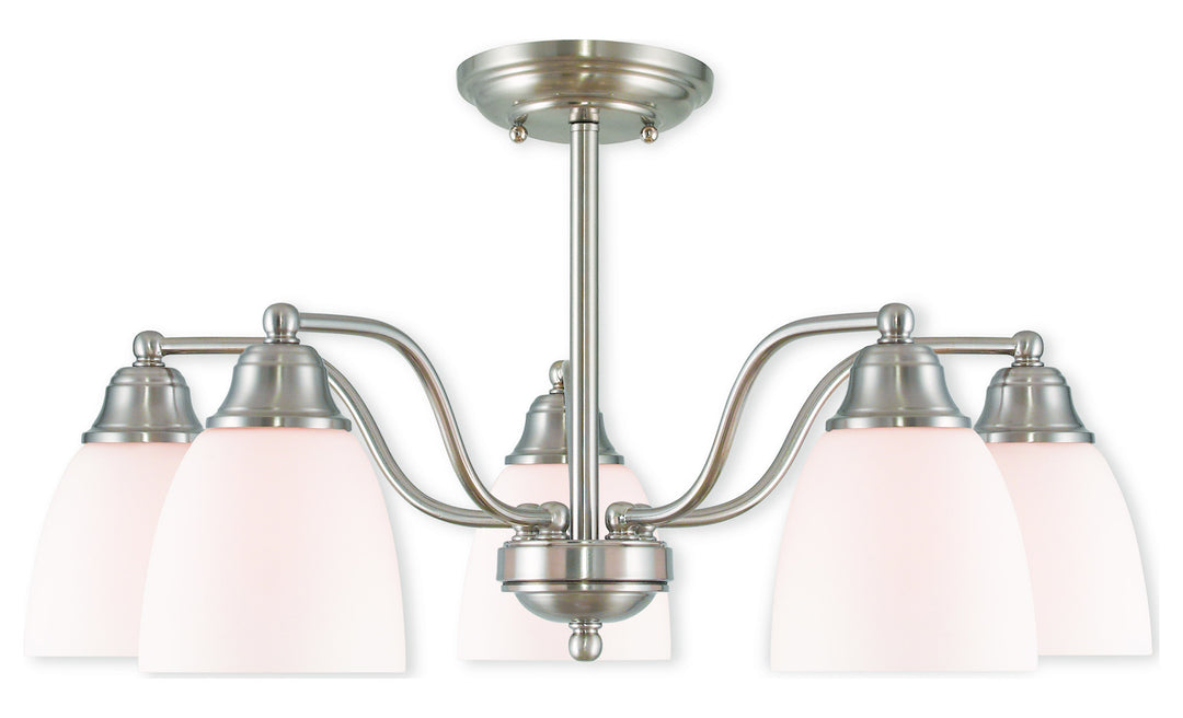 Brushed Nickel Convertible Dinette Chandelier/Ceiling Mount