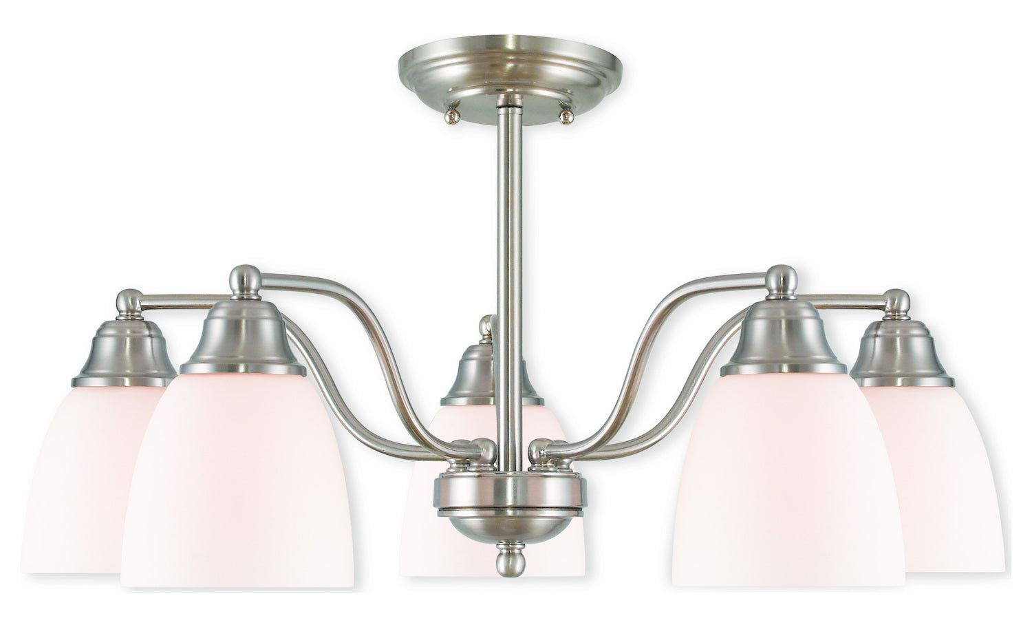 Brushed Nickel Convertible Dinette Chandelier/Ceiling Mount