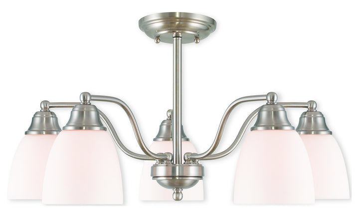 Brushed Nickel Convertible Dinette Chandelier/Ceiling Mount