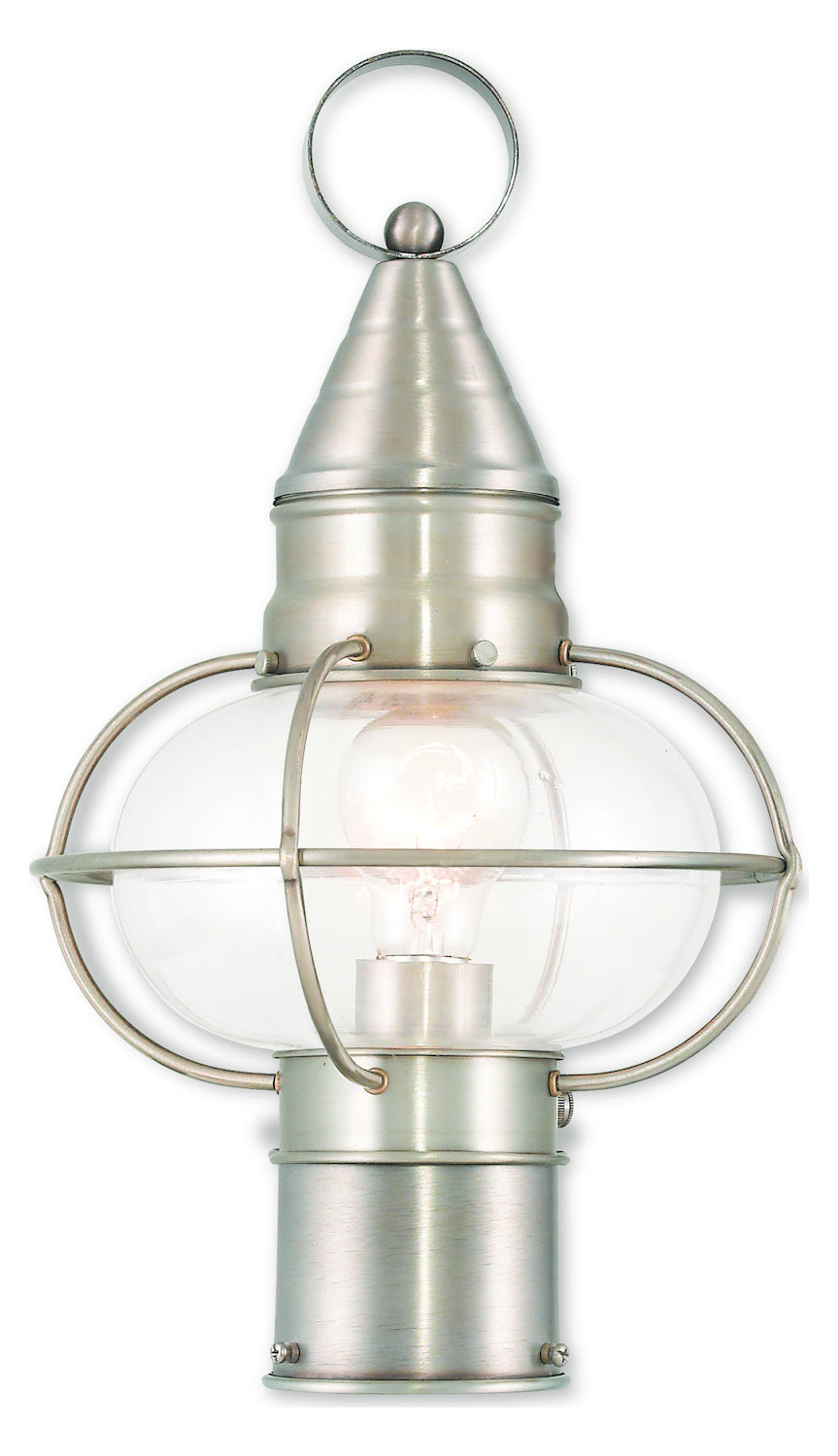 Brushed Nickel Post Lantern by Livex Lighting