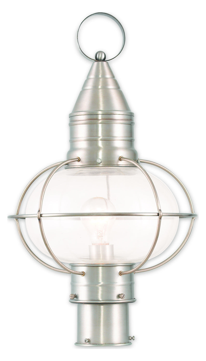 Brushed Nickel Post Lantern by Livex Lighting