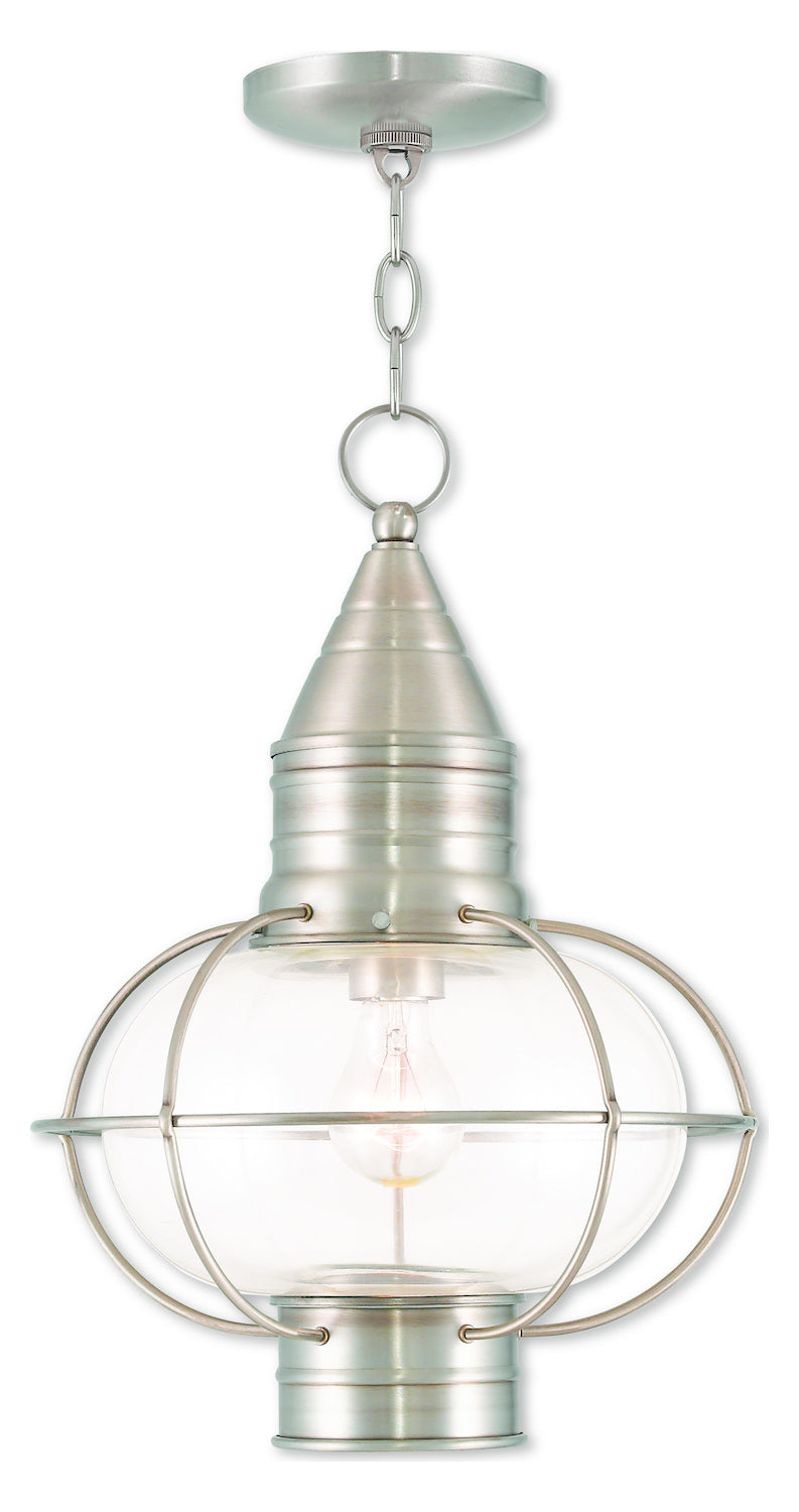 Brushed Nickel Chain Lantern by Livex Lighting