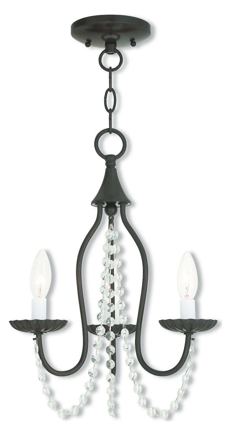 English Bronze Mini Chandelier by Livex Lighting