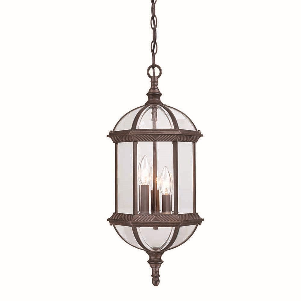 3-Light Outdoor Burled Walnut Light Fixture by Acclaim Lighting