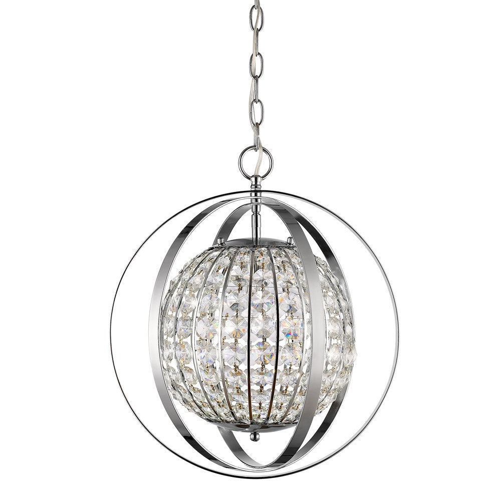 Indoor 1-Light Pendant W/Crystal In Polished Nickel by Acclaim Lighting