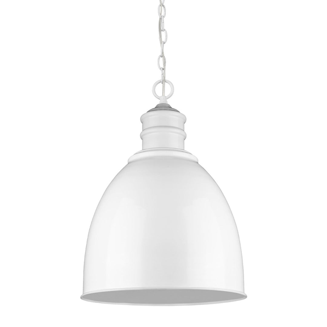 Indoor 1-Light Pendant W/Metal Shade In White by Acclaim Lighting