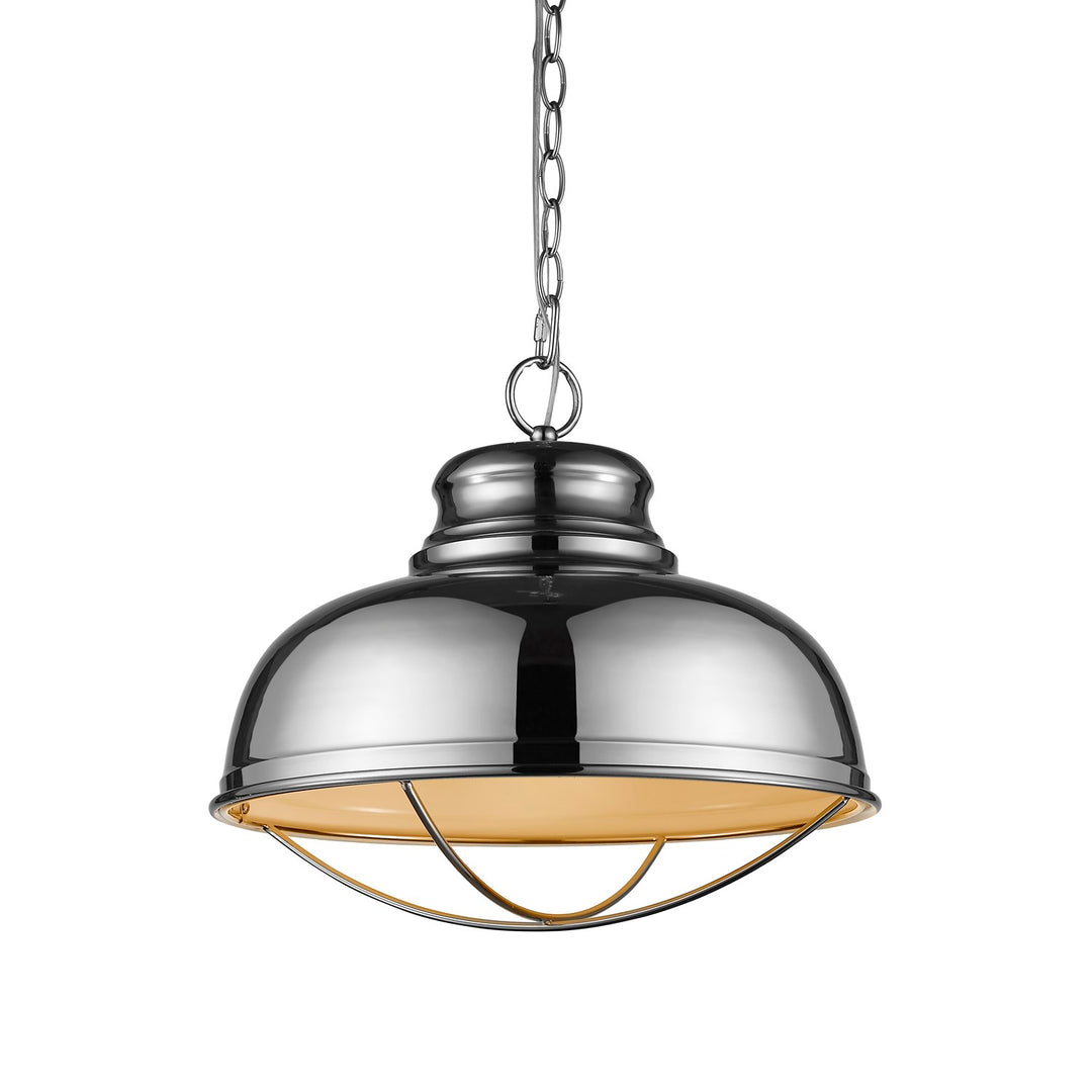 Indoor 1-Light Pendant W/Metal Shade In Polished Nickel