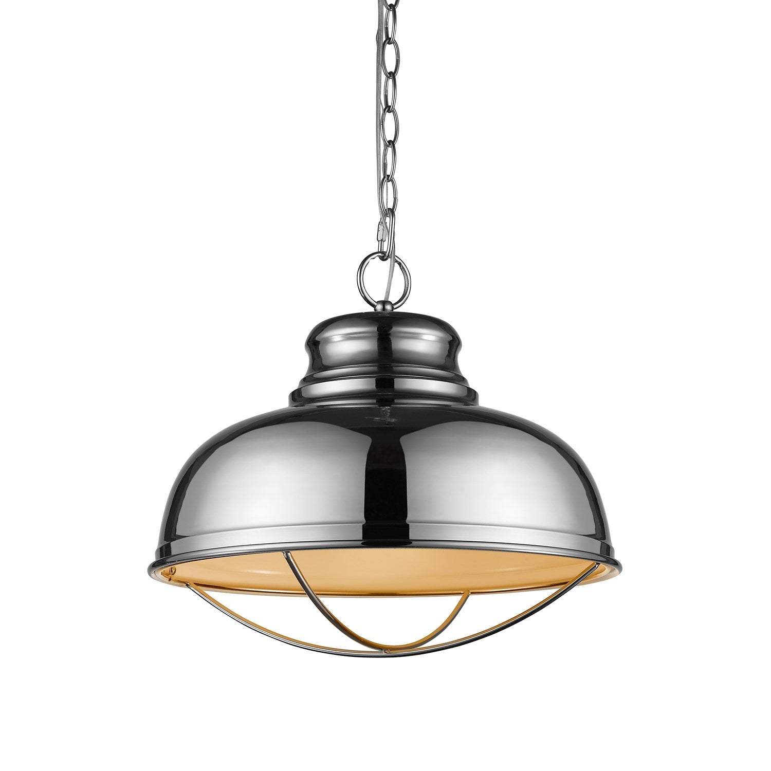 Indoor 1-Light Pendant W/Metal Shade In Polished Nickel