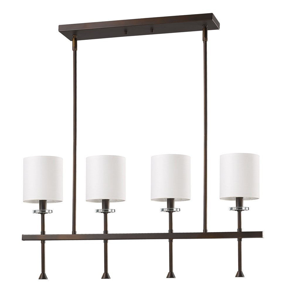 Indoor 4-Light Pendant W/Shades & Crystal Bobeches In Oil Rubbed Bronze by Acclaim Lighting