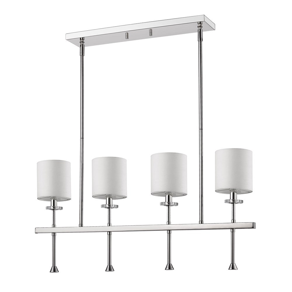 Indoor 4-Light Pendant W/Shades & Crystal Bobeches Polished Nickel by Acclaim Lighting
