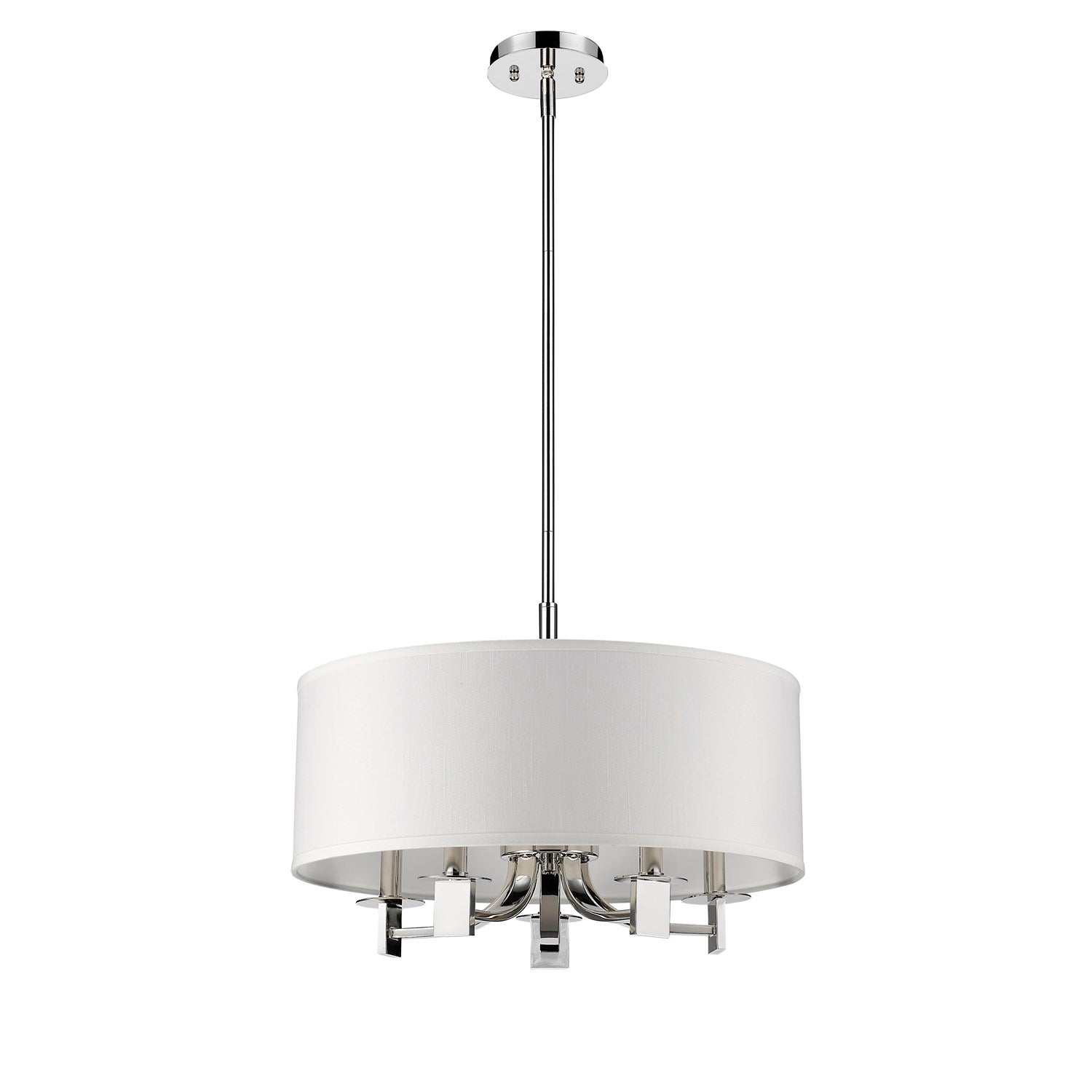 Indoor 5-Light Pendant W/Fabric Shade In Polished Nickel by Acclaim Lighting