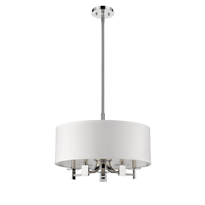 Indoor 5-Light Pendant W/Fabric Shade In Polished Nickel by Acclaim Lighting
