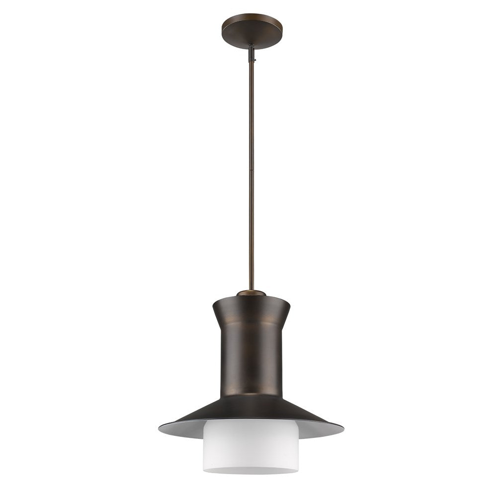 Indoor 1-Light Pendant W/Glass Shade In Oil Rubbed Bronze by Acclaim Lighting