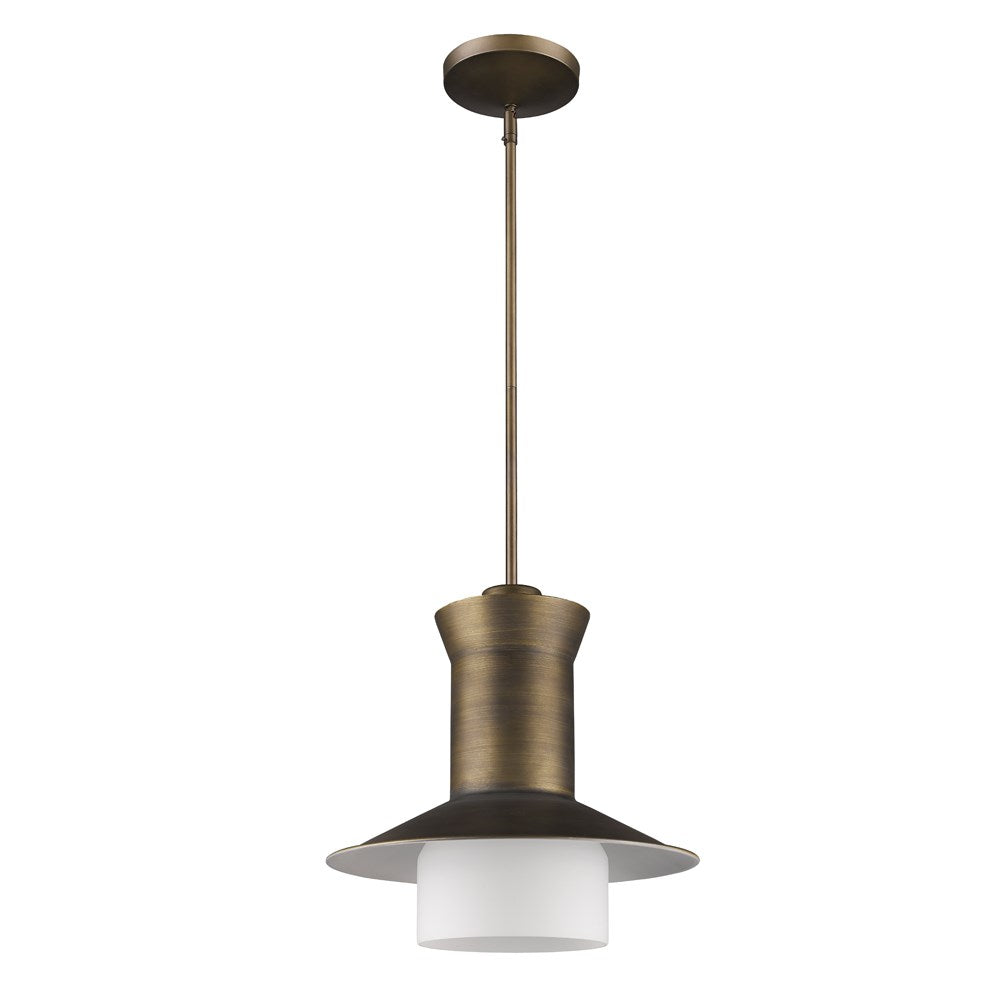 Indoor 1-Light Pendant W/Glass Shade In Raw Brass by Acclaim Lighting