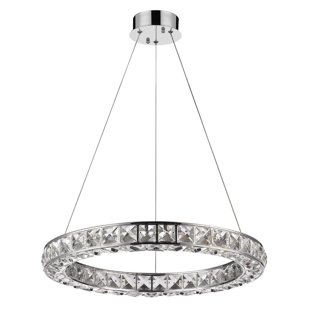 Indoor Led Round Crystal Chandelier In Chrome by Acclaim Lighting