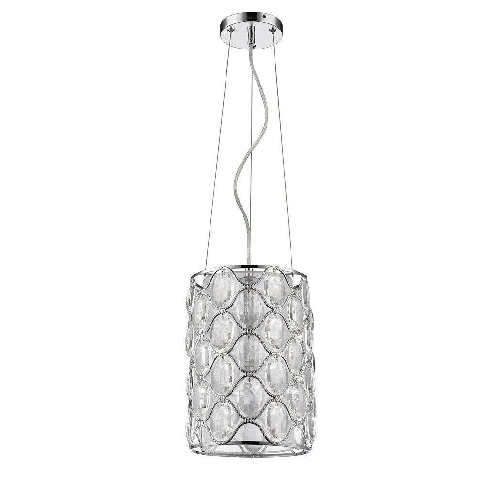 Indoor 1-Light Pendant W/Crystal In Polished Nickel by Acclaim Lighting