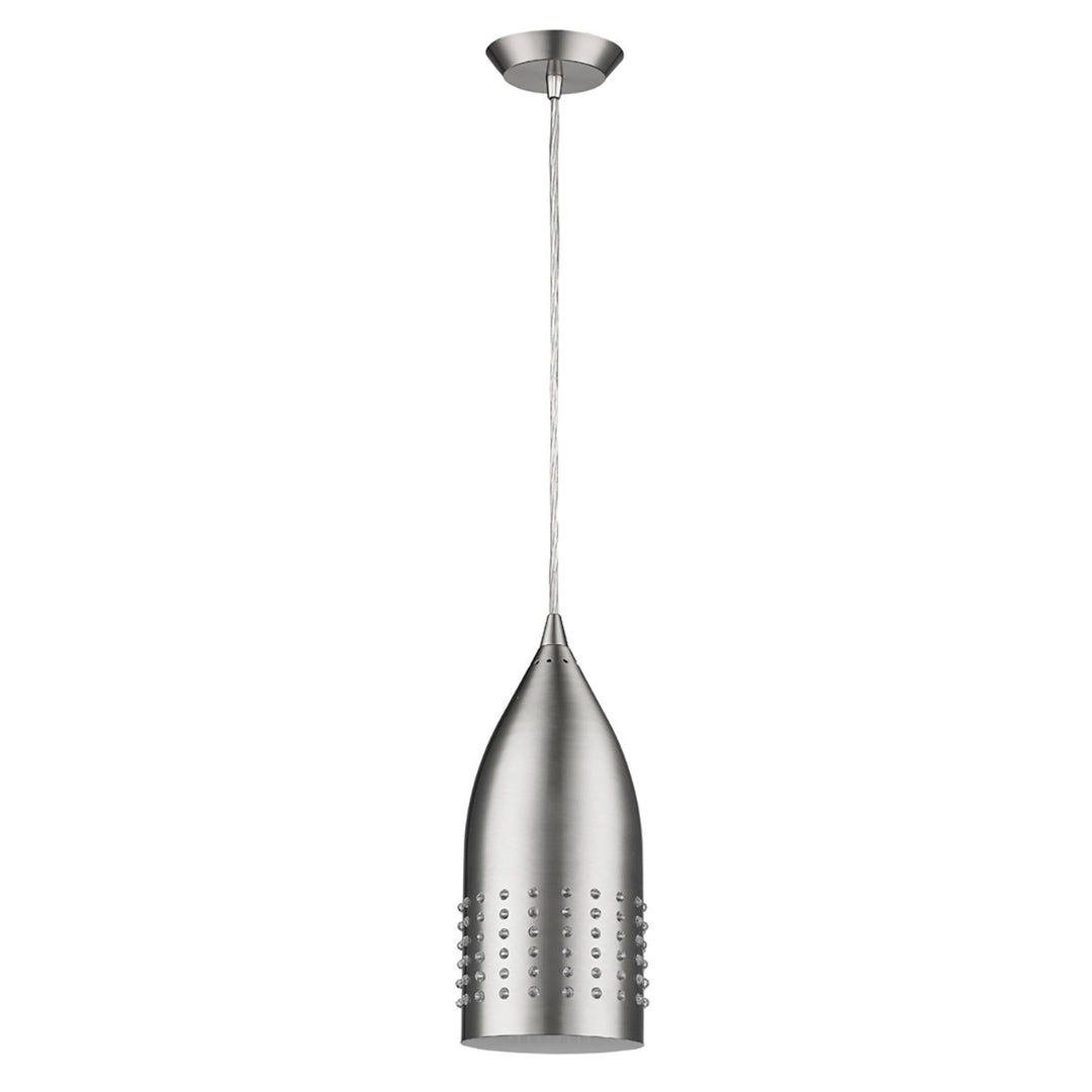 Indoor 1-Light Pendant W/Metal Shade In Satin Nickel by Acclaim Lighting