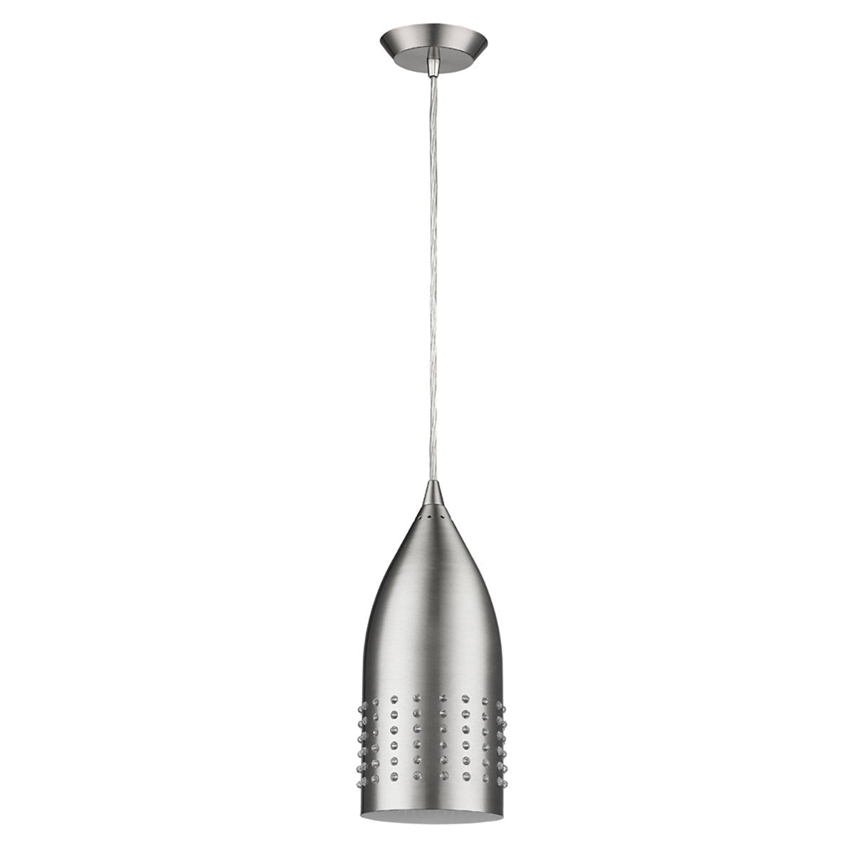 Indoor 1-Light Pendant W/Metal Shade In Satin Nickel by Acclaim Lighting