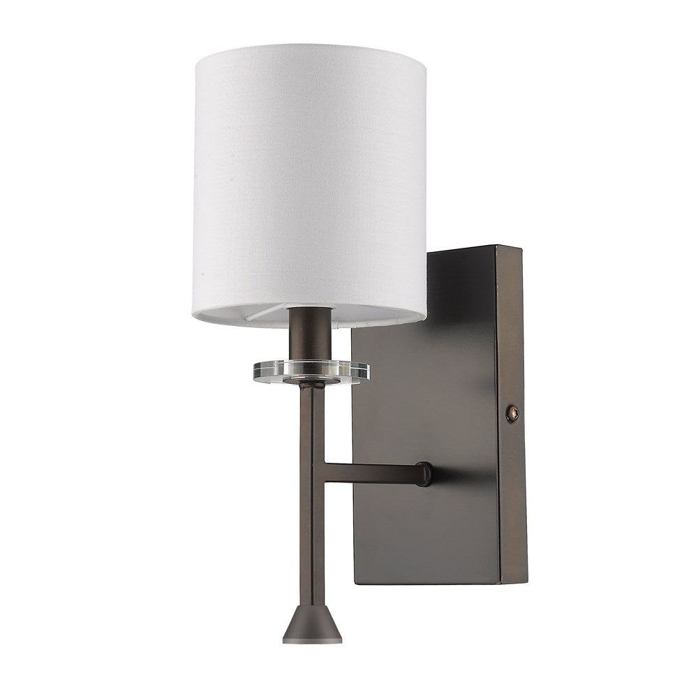 Indoor 1-Light Sconce W/Shade & Crystal Bobeche In Oil Rubbed Bronze by Acclaim Lighting