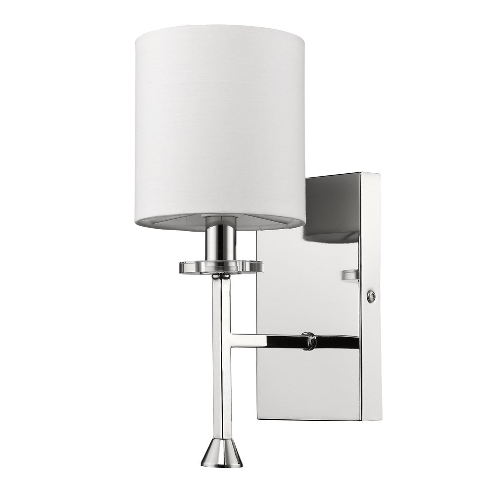 Indoor 1-Light Sconce W/Shade & Crystal Bobeche In Polished Nickel by Acclaim Lighting