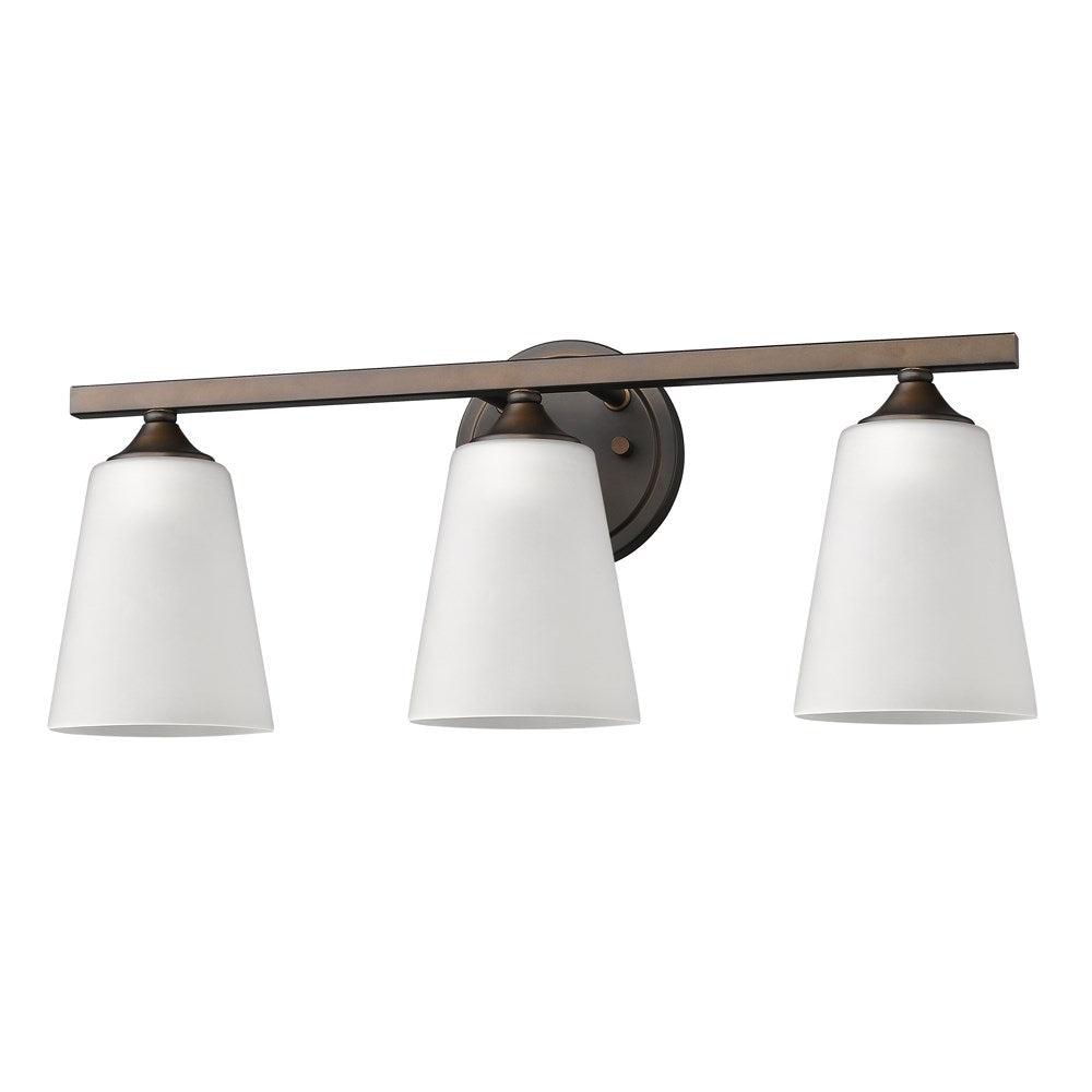 Indoor 3-Light Bath W/Glass Shades In Oil Rubbed Bronze by Acclaim Lighting