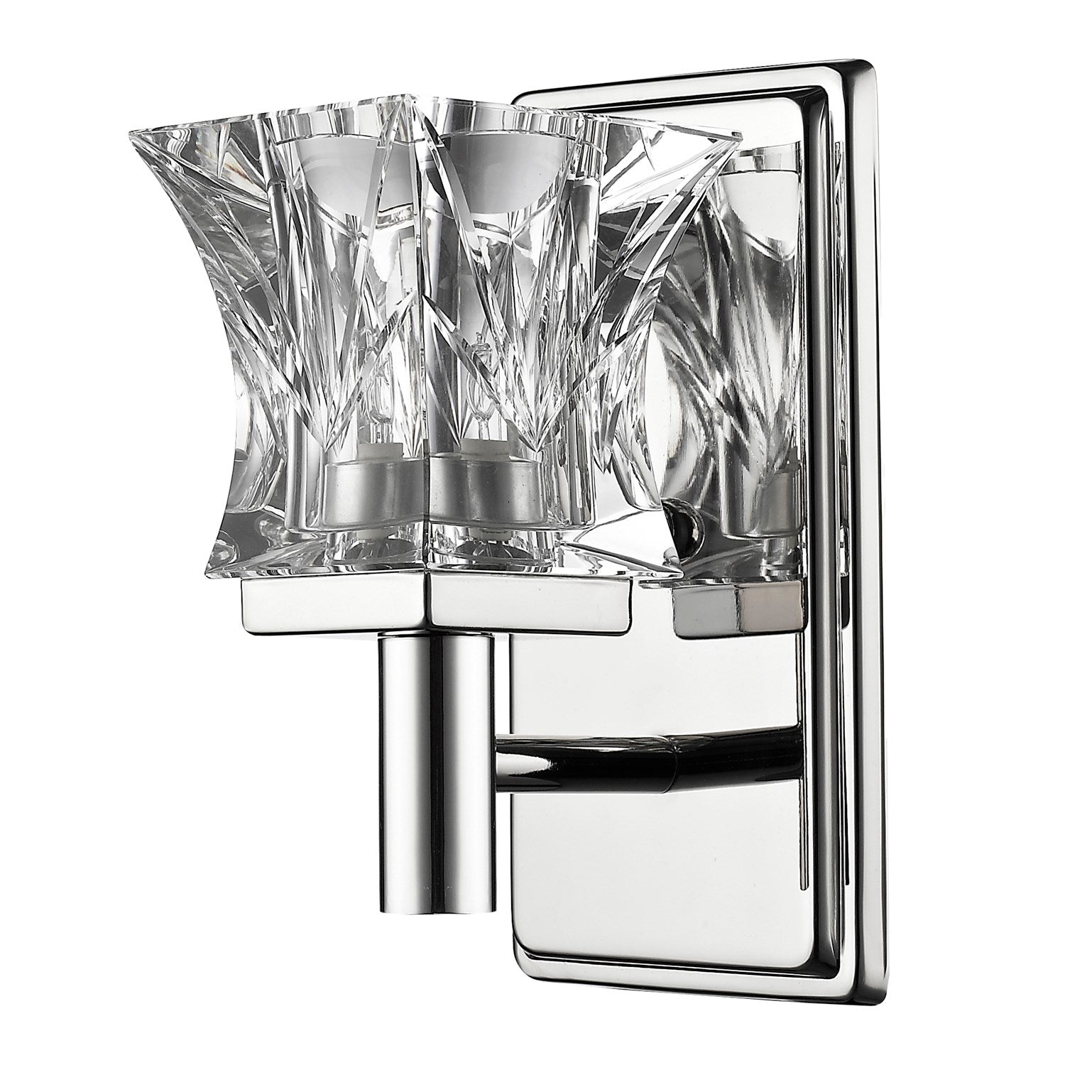 Indoor 1-Light Sconce W/Crystal Glass Shade In Polished Nickel by Acclaim Lighting