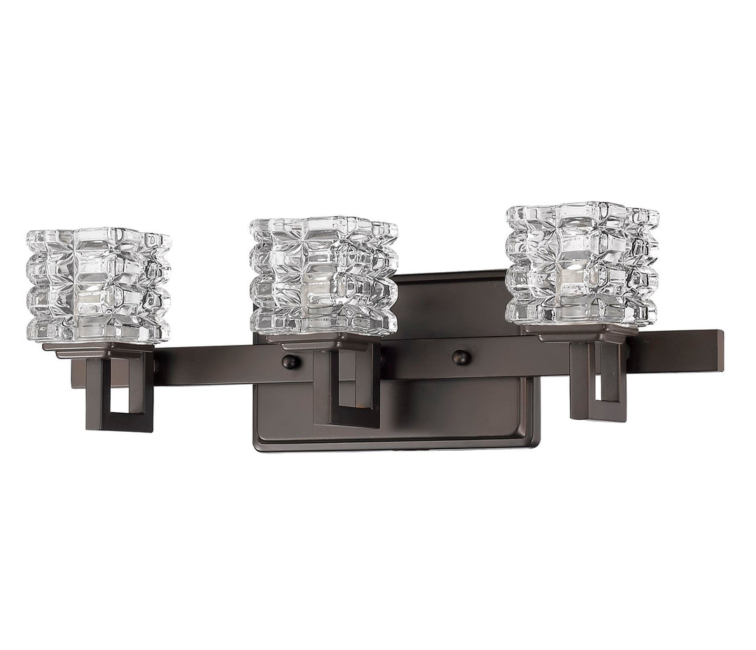 Indoor 3-Light Bath W/Crystal Glass Shades In Oil Rubbed Bronze by Acclaim Lighting