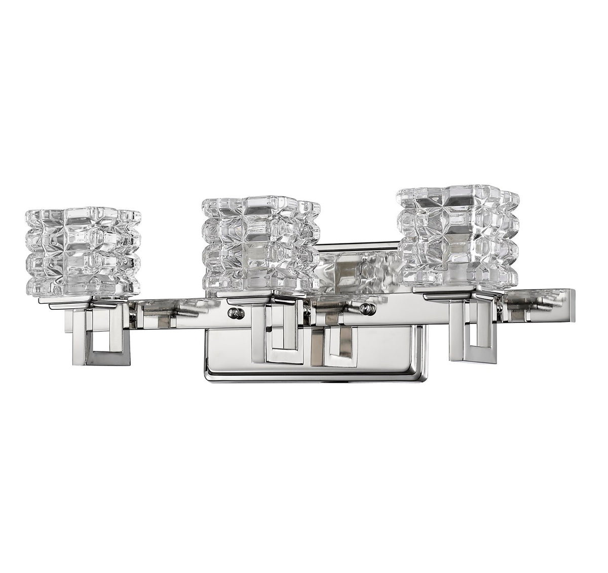 Indoor 3-Light Bath W/Crystal Glass Shades In Polished Nickel by Acclaim Lighting