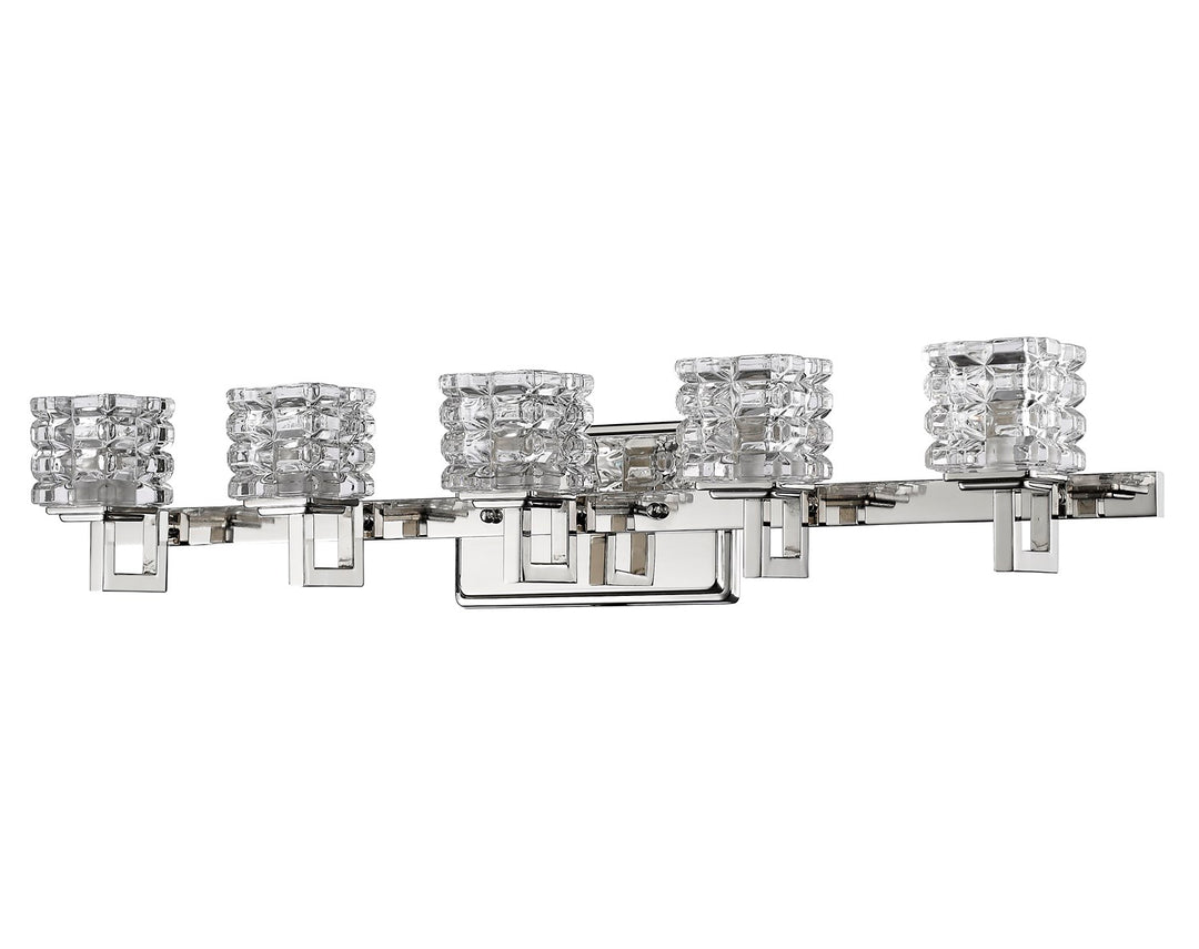 Indoor 5-Light Bath W/Crystal Glass Shades In Polished Nickel by Acclaim Lighting