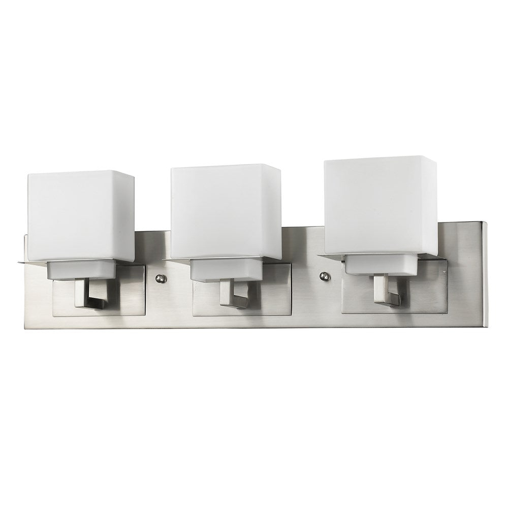 Indoor 3-Light Bath W/Glass Shades In Satin Nickel by Acclaim Lighting