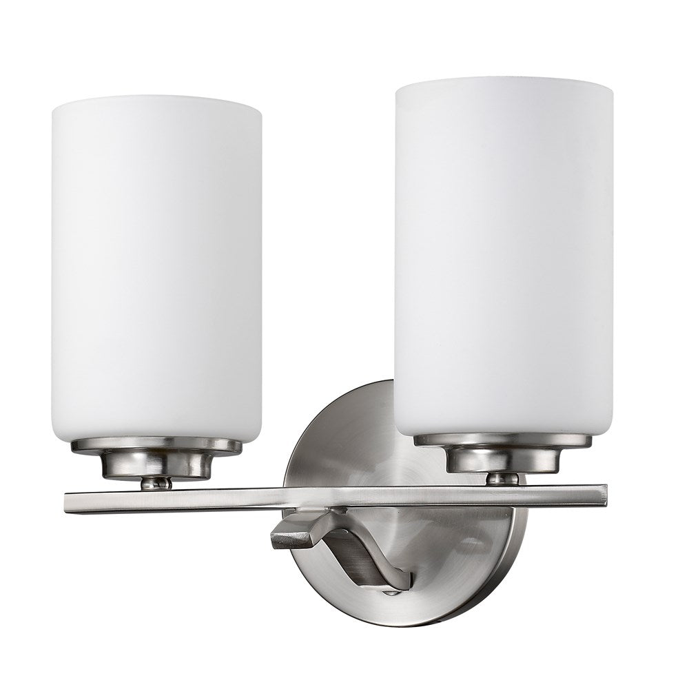 Indoor 2-Light Bath W/Glass Shades In Satin Nickel by Acclaim Lighting