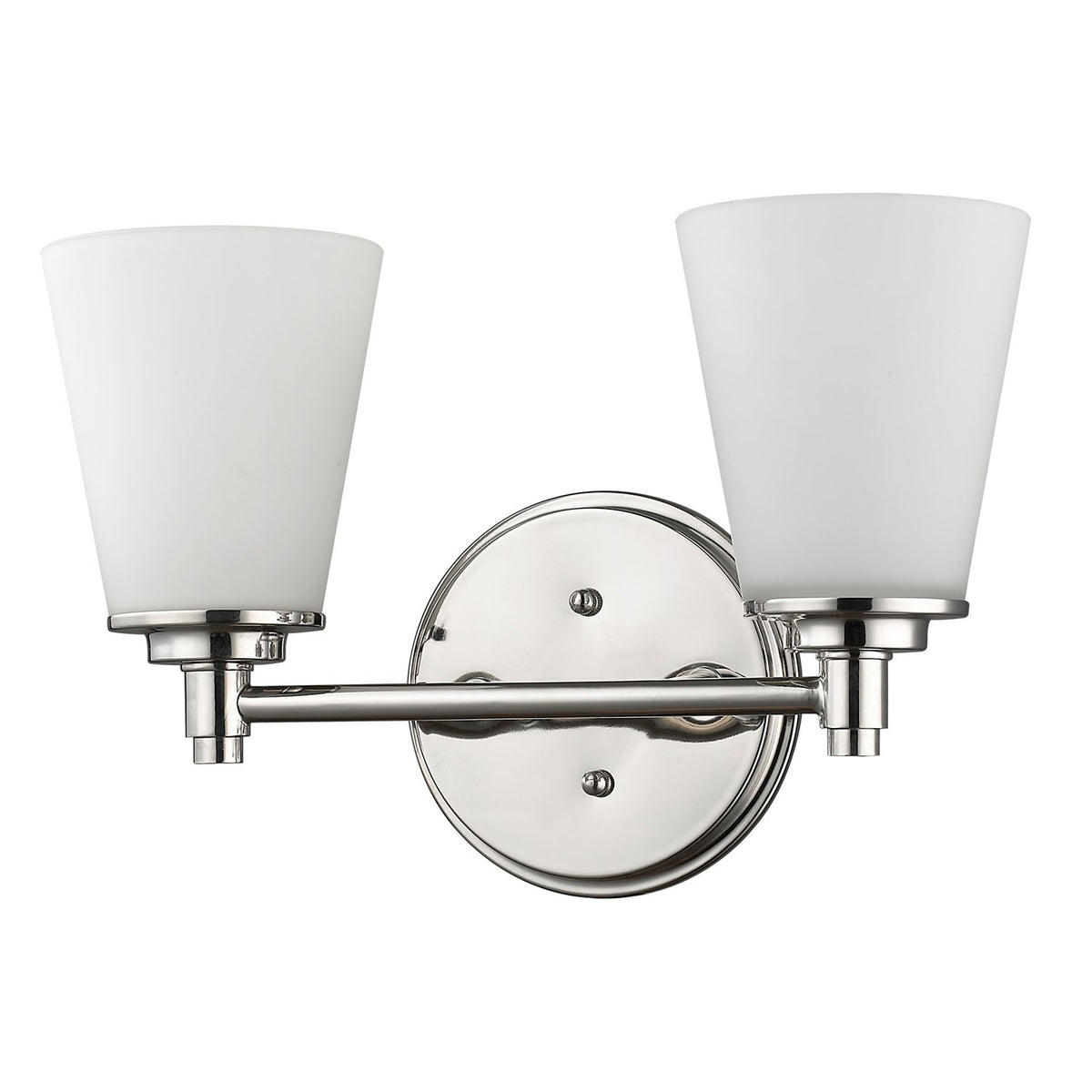 Indoor 2-Light Bath W/Glass Shades In Polished Nickel by Acclaim Lighting