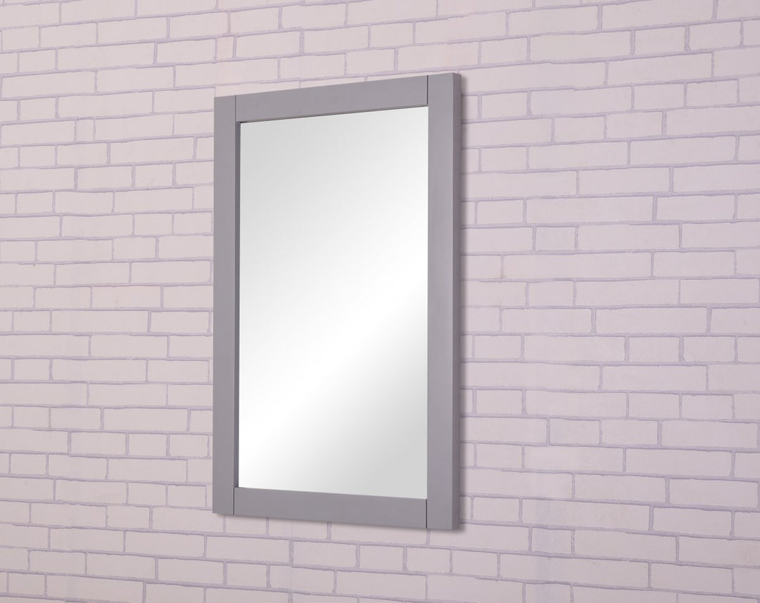 22 In. X 32 In. Wall Mirror In Medium Grey Finish
