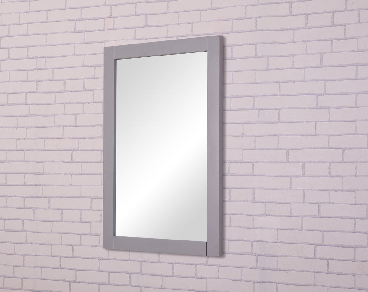 22 In. X 32 In. Wall Mirror In Medium Grey Finish