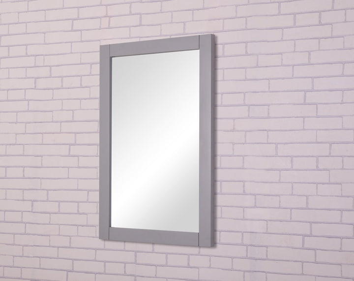 22 In. X 32 In. Wall Mirror In Medium Grey Finish